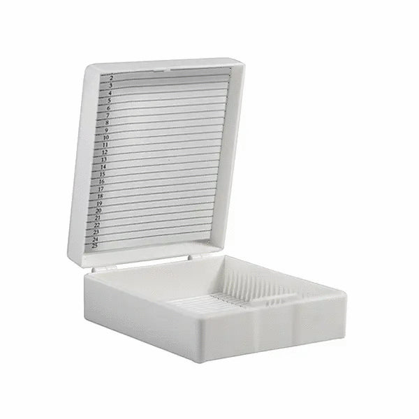 Cutie transport lame microscop, 25 locuri