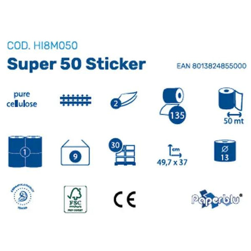 Role cearceaf hartie Paperdi, 50 cm x 50 m