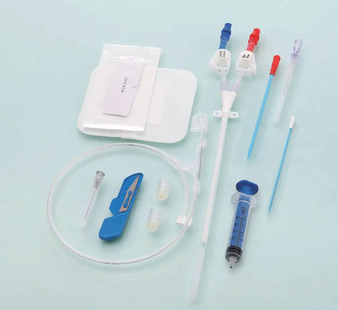 Set cateter pentru hemodializa, 2 lumene, 7F*15 cm, drept, cu ECG si valva Safe-Site