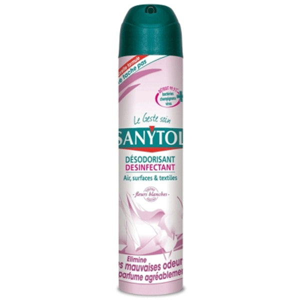 Odorizant spray dezinfectant aer, suprafete, textile, Flori albe, 300 ml, Sanytol by Sanytol