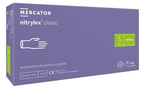 Manusi de examinare nitril nepudrate Nitrylex, Classic Violet, 100 buc.