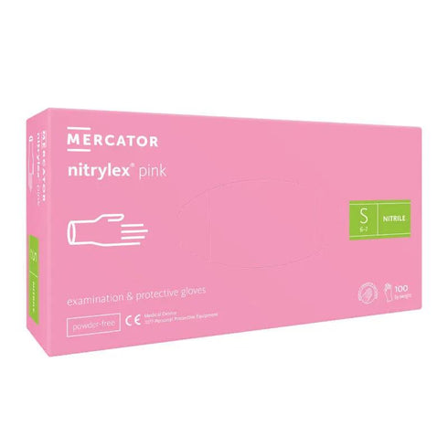 Manusi de examinare nitril nepudrate Nitrylex Pink, 100 buc.