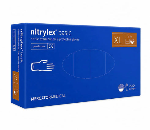 Manusi de examinare nitril nepudrate Nitrylex, Basic Dark Blue, 100 buc.