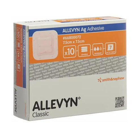 Pansament steril superabsorbant ALLEVYN Ag Adhesive, 7.5 cm x 7.5 cm