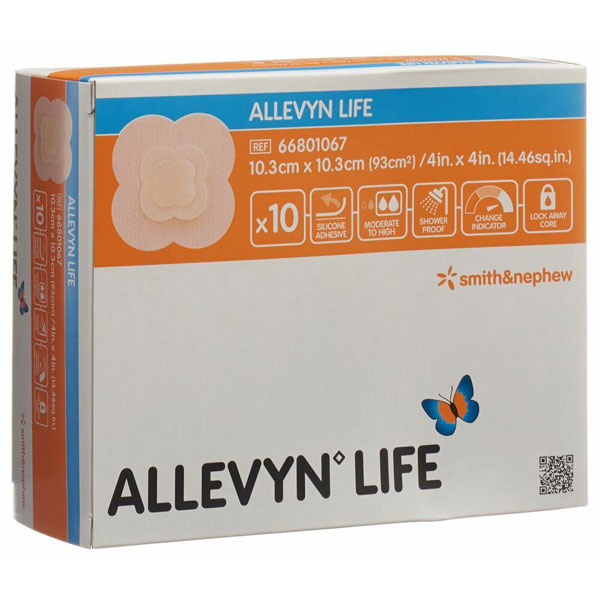Pansament absorbant ALLEVYN Life, 10.3 cm X 10.3 cm|Medizone