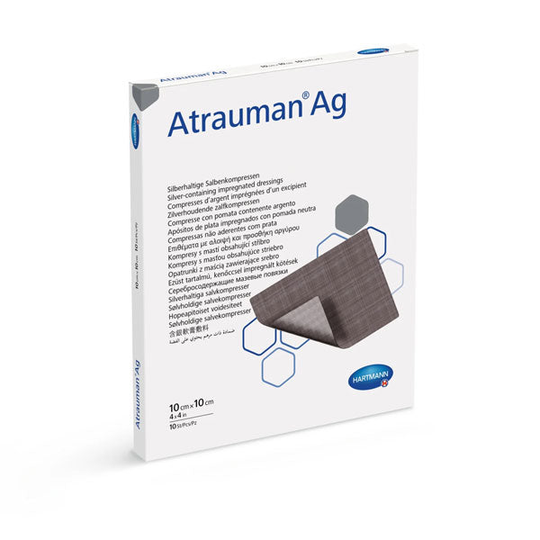 Pansamente Atrauman Ag, cu argint, 10 cm x 10 cm, 10 buc.