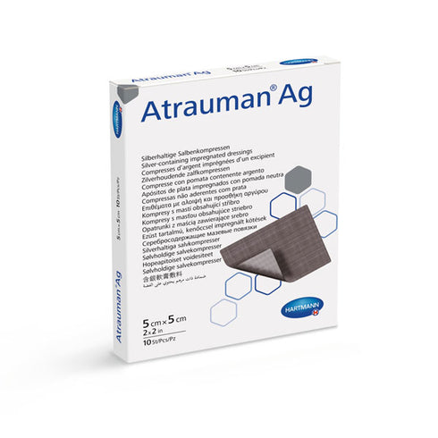 Pansamente Atrauman Ag, cu argint, 5 cm x 5 cm, 10 buc.