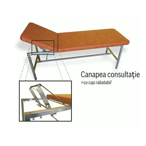 Canapea examinare, inox, cu suport hartie