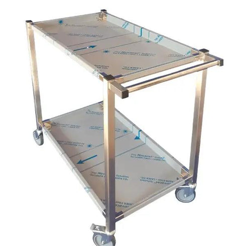 Carucior transport alimente, din inox, cu 2 blaturi