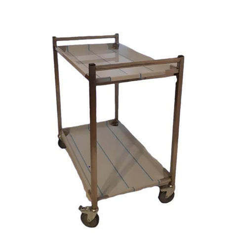 Carucior inox transport materiale sanitare cu 2 blaturi|Medizone