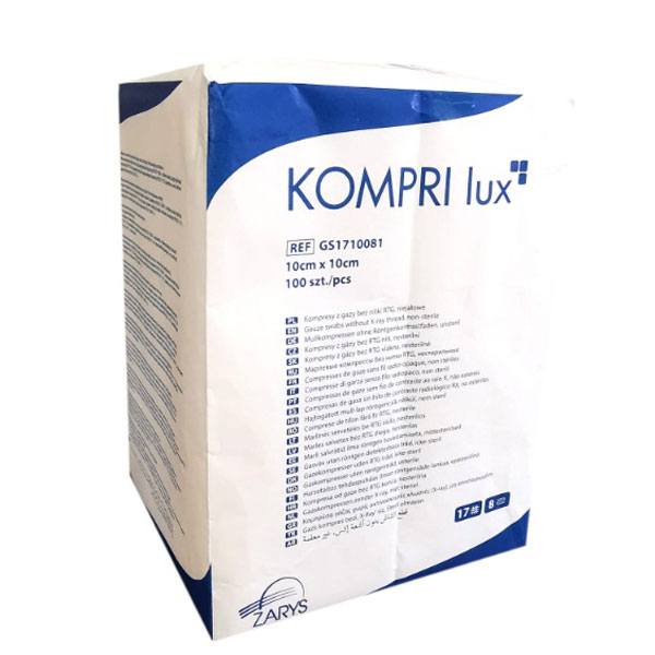 Comprese din tifon, nesterile, KOMPRI lux, 10 cm X 10 cm, 100 buc.|Medizone