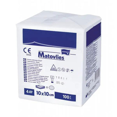 Comprese nesterile din netesut MATOVLIES, 4 straturi, 100 buc.