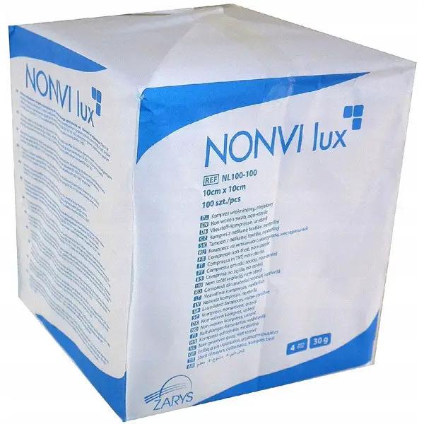 Comprese nesterile netesut NONVI lux, 10 cm X 10 cm, 100 buc.