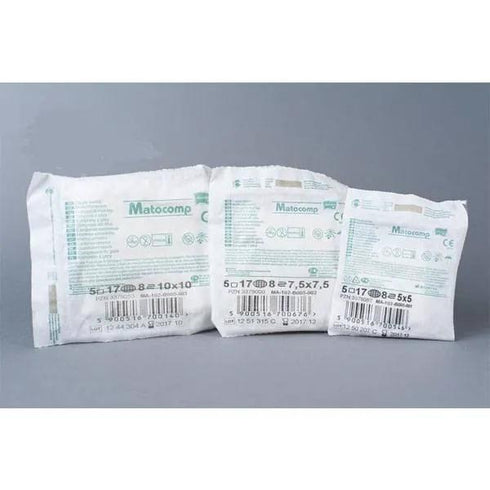 Comprese sterile din tifon MATOCOMP, 8 straturi, blister 5 bucati