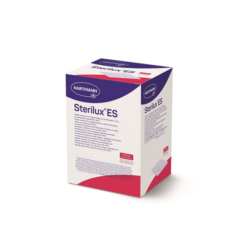 Comprese sterile din tifon Sterilux ES, 10 cm X 10 cm, 12 straturi, 125 buc.