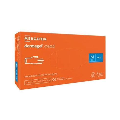 Manusi examinare latex nepudrate Dermagel Coated, 100 buc.
