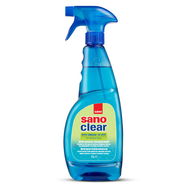 Solutie curatat geamuri, Sano Clear Triger, cu otet, 1L by Sano