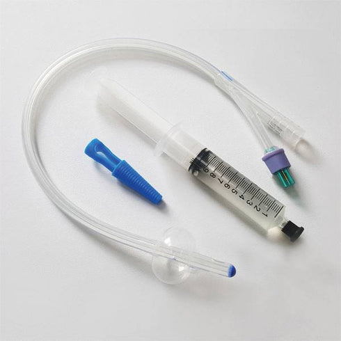 Sondă foley cu două căi, cu valvă de plastic și balon