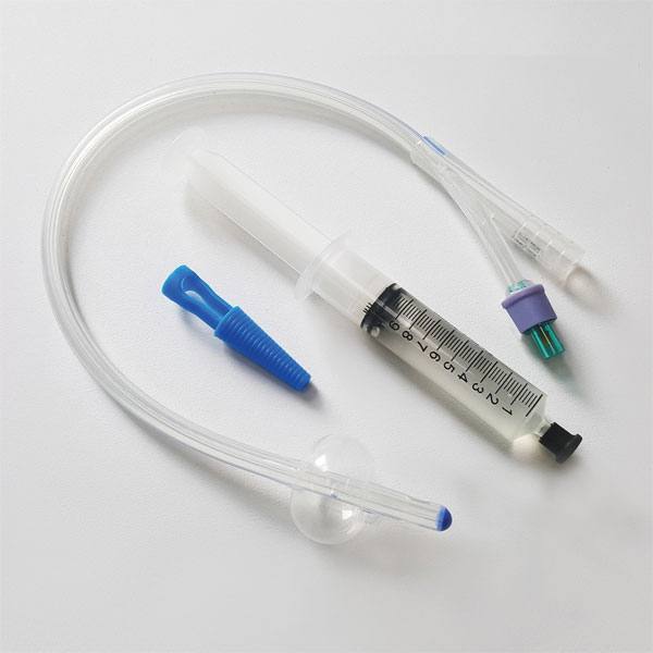 Sondă foley cu două căi, cu valvă de plastic și balon