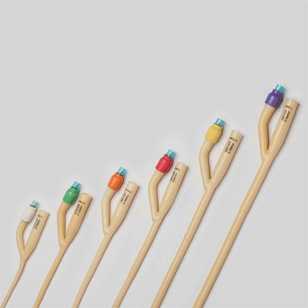 Cateter Foley bidirectional, cu supapa din cauciuc, steril fabricat din latex moale și flexibil, rezistent la îndoire și răsucire.
