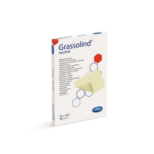 Pansamente Grassolind, impregnate cu unguent neutru si parafina, 7.5 cm x 10 cm, 10 buc.