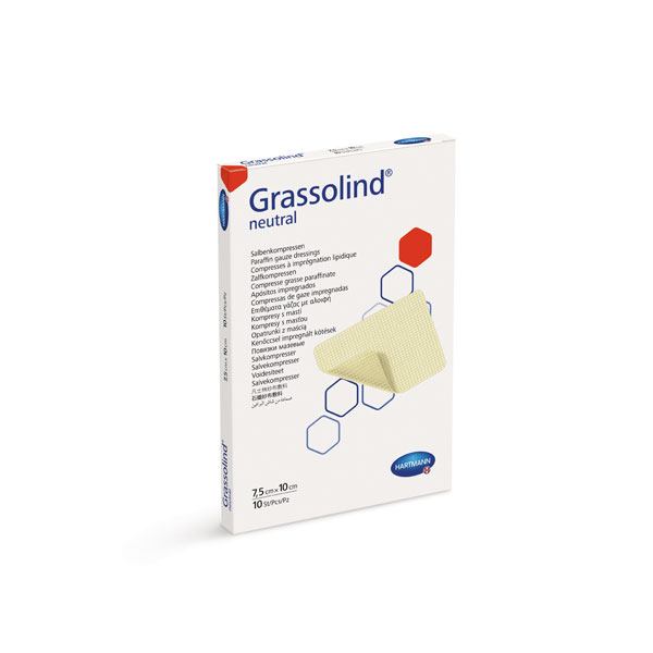 Pansamente Grassolind, impregnate cu unguent neutru si parafina, 7.5 cm x 10 cm, 10 buc.|Medizone