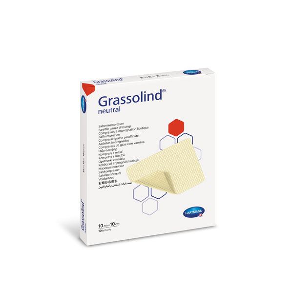 Pansamente Grassolind, impregnate cu unguent neutru si parafina, 10 cm x 10 cm, 10 buc.|Medizone