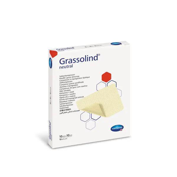 Pansamente Grassolind, impregnate cu unguent neutru si parafina, 10 cm x 10 cm, 10 buc.
