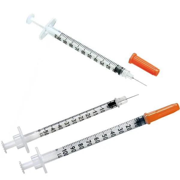 Seringi 1 ml insulina cu ac incastrat Biosafe, 100 buc.