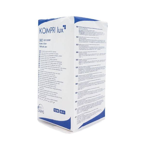 Comprese din tifon, nesterile, KOMPRI lux, 5 cm X 5 cm, 100 buc. by Zarys