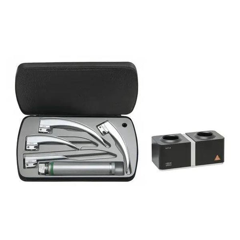 Set laringoscop F.O. LED, cu 4 lame, HEINE