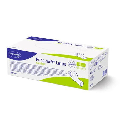 Manusi examinare latex nepudrate, PEHA-SOFT, marimi S - L, cutie 100 buc.
