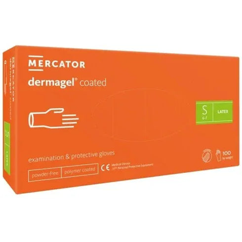 Manusi examinare latex nepudrate Dermagel Coated, 100 buc.