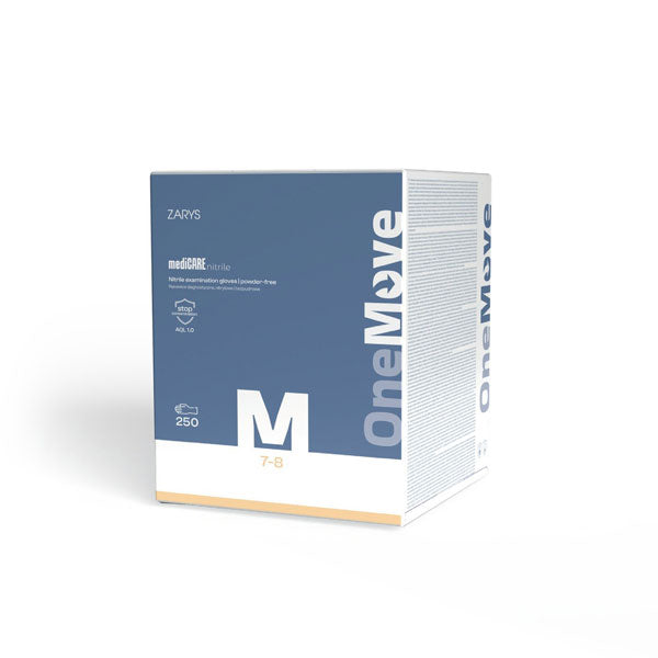 Manusi examinare nitril ONE MOVE, albastre, 250 buc.