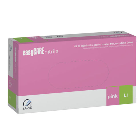 Manusi de examinare nitril nepudrate - roz, easyCARE by Zarys