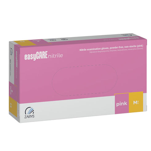 Manusi de examinare nitril nepudrate - roz, easyCARE by Zarys