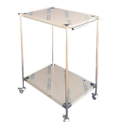 Masa instrumentar inox cu manere orizontale si 2 blaturi|Medizone