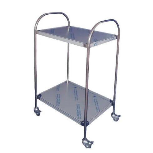 Masa instrumentar mobila, 2 blaturi, inox