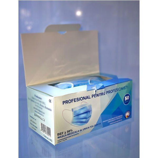 Masti medicala FRESH 3 pliuri, 50 buc.- Fabricat in ROMANIA | Medizone
