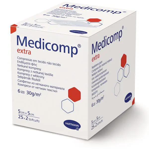 Comprese sterile din netesut, 6 straturi, MEDICOMP EXTRA, 50 buc.