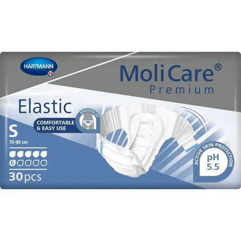 Scutece adulti MoliCare Premium Elastic 6 picaturi, mar. S, 30 buc.