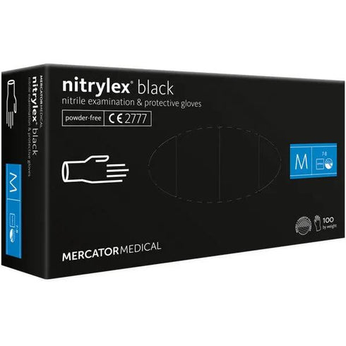 Manusi de examinare nitril nepudrate Nitrylex Black, 100 buc.