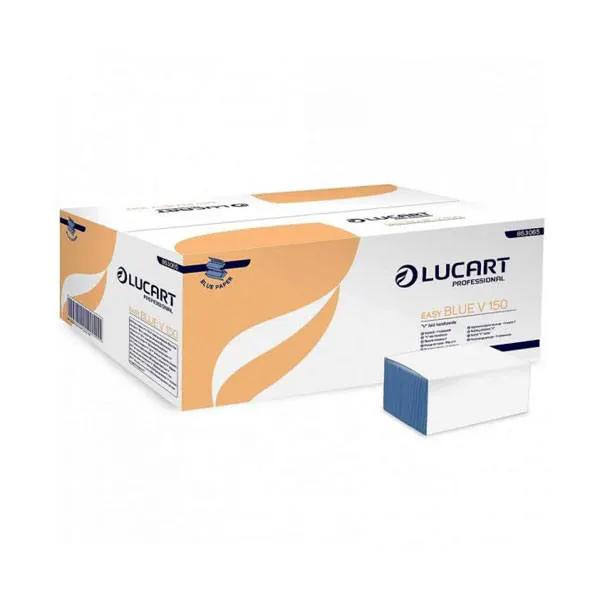 Prosoape de hartie pliate Lucart Easy, 2 straturi - albastre