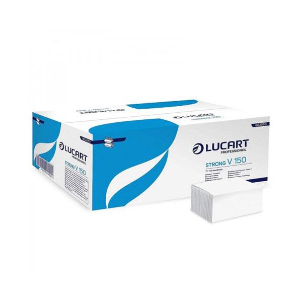 Prosoape de hartie pliate Lucart Strong, 2 straturi - extra albe
