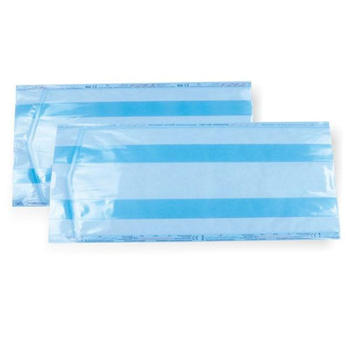 Pungi sterilizare autoadezive autoclav, cu pliu, 75 mm x 250 mm x 30 mm, 100 buc.|Medizone