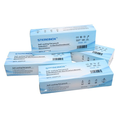 Pungi sterilizare autoadezive pentru autoclav, 135 mm x 280 mm by Stereinox Germania