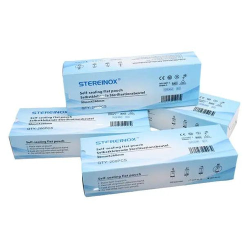 Pungi sterilizare autoadezive pentru autoclav, 190 mm x 360 mm, 100 buc.