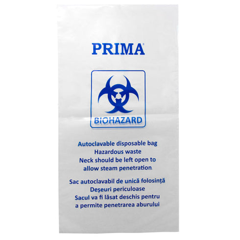 Saci autoclavabili, biohazard, transparenti, 27 L, 20 bucati by Prima