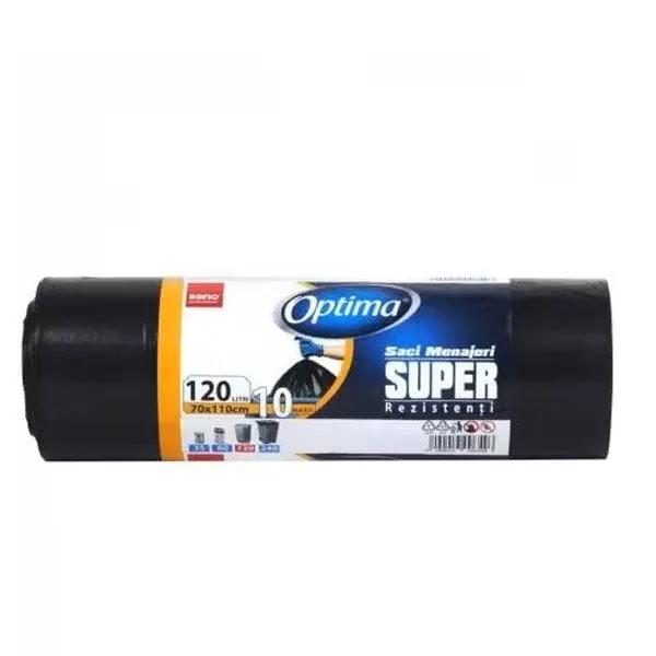 Saci menajeri super, negru, 120 L, Sano Optima, 10 buc.