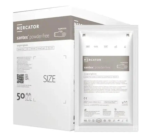 Santex Powder‑Free, mănuși chirurgicale din latex, crem